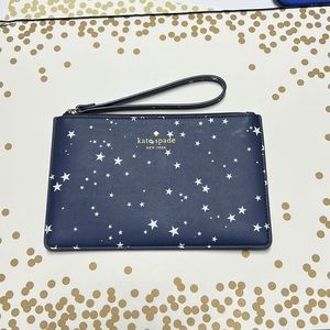 Kate Spade Navy with white stars wristlet
